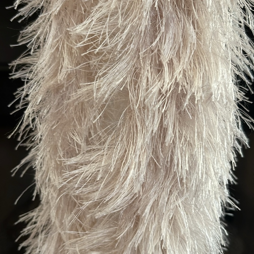 Off White Colored Fluffy Scarf - image 2